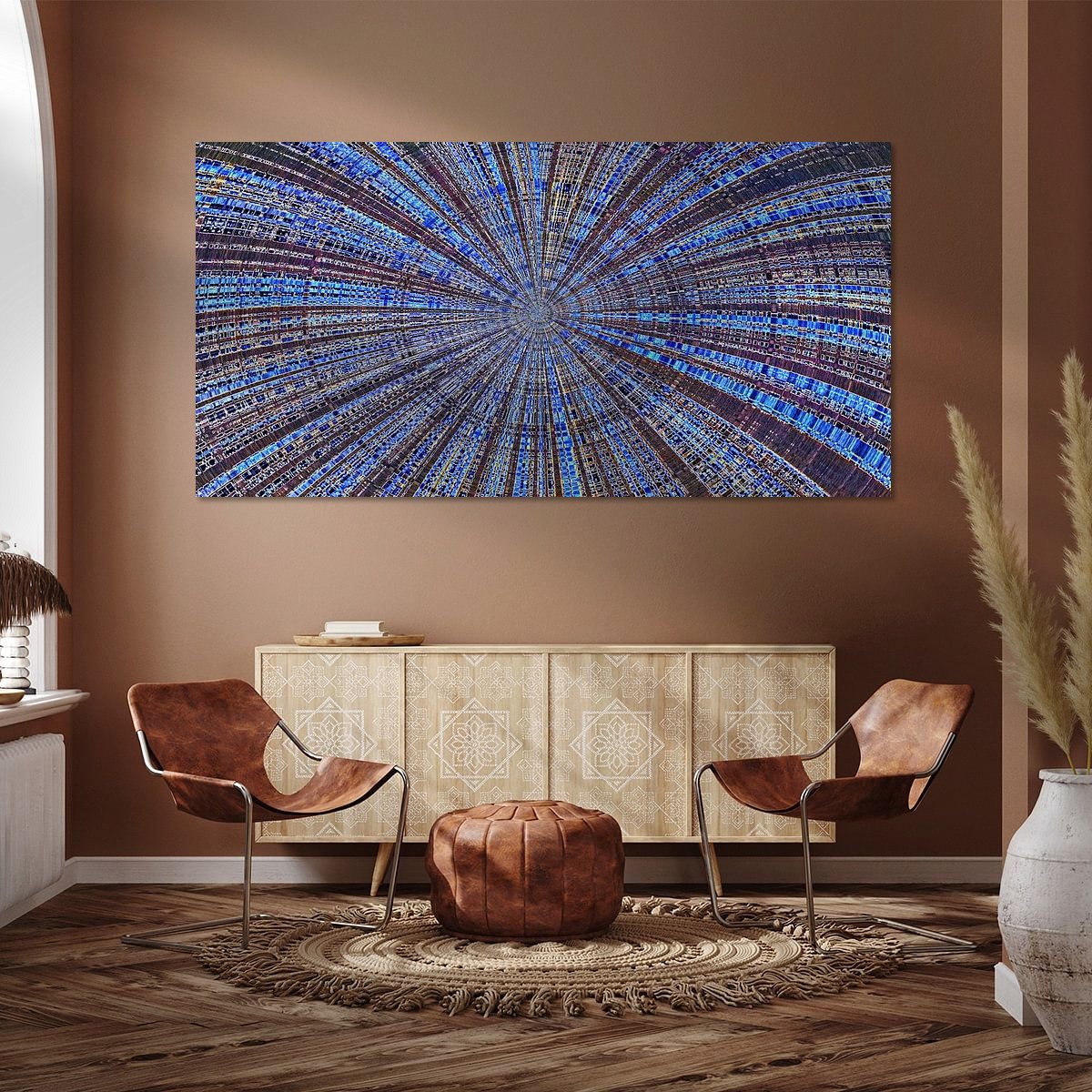 Werk aan de Muur-1009008-Abstract blauwbruin-Jeanet Francke-1200x1200-